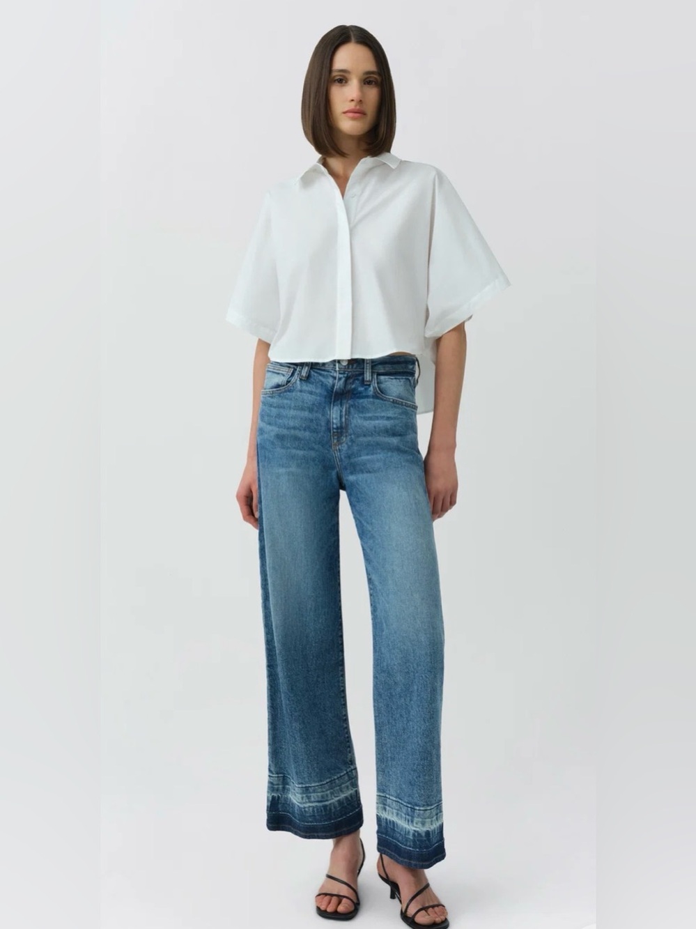 SIMKHAI Jude Mid-Rise Wide Leg Jeans in Sherwood Size 25